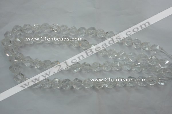 CNC100 15 inches 6mm faceted nuggets white crystal beads