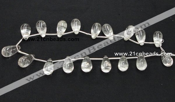 CNC14 15.5 inches 12*22mm teardrop grade AB natural white crystal beads