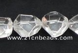 CNC18 20*22mm faceted nugget grade AB natural white crystal beads