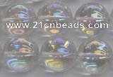 CNC205 15.5 inches 14mm round AB-color white crystal beads