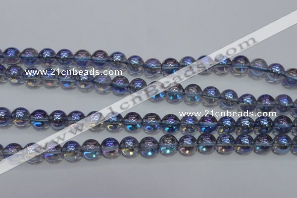 CNC302 15.5 inches 8mm round AB-color white crystal beads
