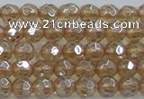 CNC517 15.5 inches 6mm faceted round dyed natural white crystal beads