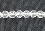 CNC52 15.5 inches 8mm faceted round grade A natural white crystal beads