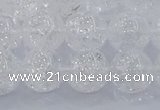 CNC553 15.5 inches 10mm round natural crackle white crystal beads