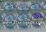 CNC586 15.5 inches 14mm round plated natural white crystal beads
