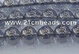 CNC594 15.5 inches 6mm round plated natural white crystal beads