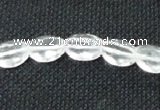 CNC61 15.5 inches 8*10mm faceted rice grade A natural white crystal beads