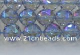 CNC658 15.5 inches 8mm faceted round plated natural white crystal beads