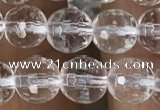 CNC712 15.5 inches 6mm faceted round white crystal beads