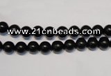 CNE01 15.5 inches 4mm round black stone needle beads wholesale