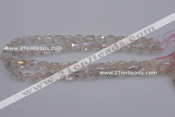 CNG1099 8*12mm - 10*14mm faceted nuggets AB-color white crystal beads