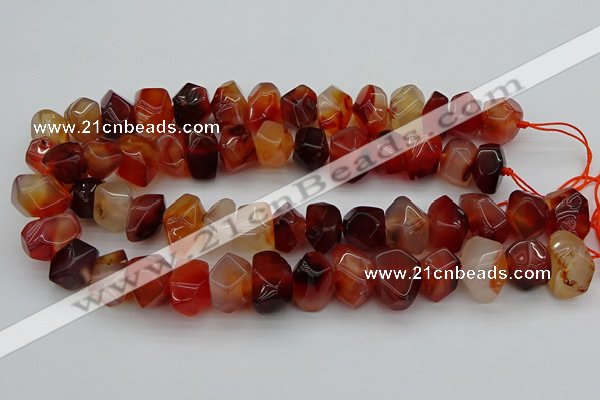 CNG1145 15.5 inches 10*14mm - 15*20mm faceted nuggets red agate beads