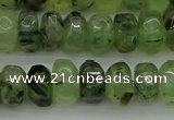 CNG1179 15.5 inches 6*14mm - 8*14mm nuggets green rutilated quartz beads
