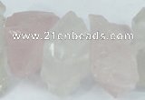 CNG1310 15*22mm – 16*35mm nuggets white crystal & rose quartz beads