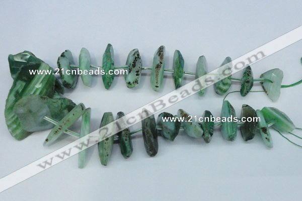 CNG1384 15.5 inches 10*25mm - 40*55mm faceted freeform agate beads