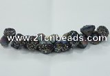 CNG1537 7.5 inches 10*14mm - 15*20mm nuggets plated druzy agate beads