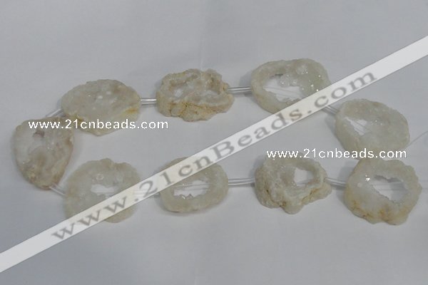 CNG1560 30*35mm - 35*40mm freeform plated druzy agate beads