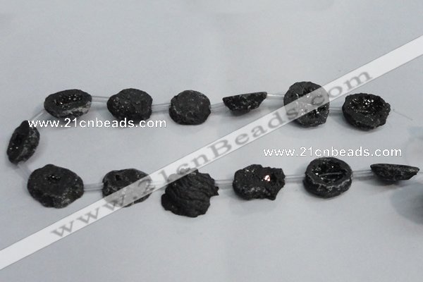 CNG1572 15*20mm - 20*25mm freeform plated druzy agate beads