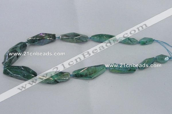 CNG2009 15.5 inches 10*14mm - 12*38mm nuggets plated quartz beads