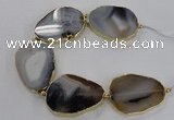 CNG2146 7.5 inches 40*50mm - 45*55mm freeform Montana agate beads