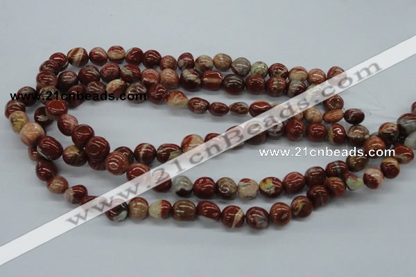CNG217 15.5 inches 10*12mm nuggets red jasper gemstone beads