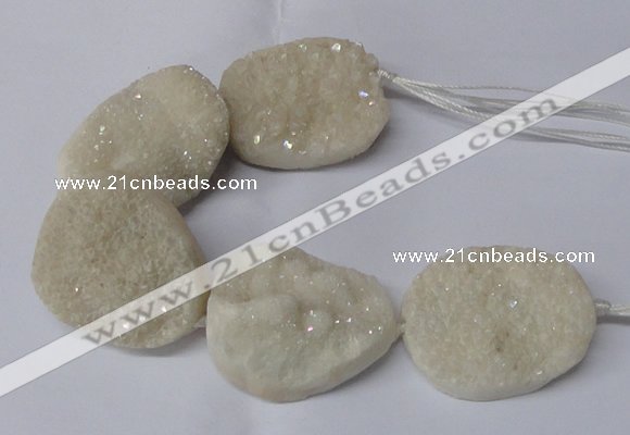 CNG2170 7.5 inches 25*35mm - 35*40mm freeform druzy agate beads