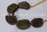 CNG2172 7.5 inches 25*35mm - 35*40mm freeform druzy agate beads