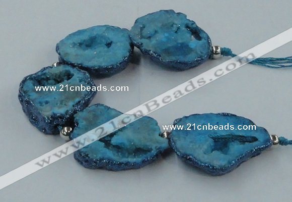 CNG2351 7.5 inches 25*35mm - 35*40mm freeform druzy agate beads