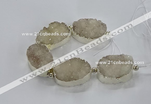 CNG2596 7.5 inches 25*35mm - 30*40mm freeform druzy agate beads