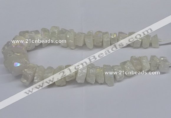 CNG2940 15.5 inches 10*15mm - 20*30mm nuggets plated white crystal beads