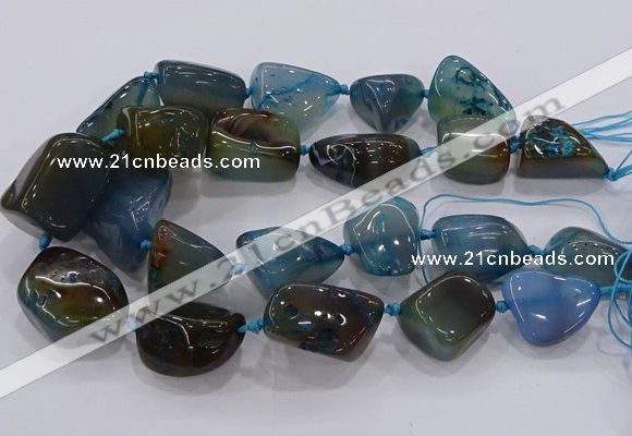 CNG3050 25*30mm - 30*40mm nuggets agate gemstone beads