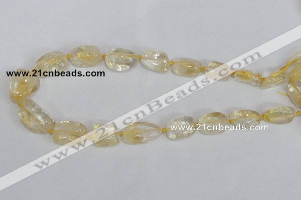 CNG313 15.5 inches 10*14mm – 15*20mm nuggets citrine gemstone beads