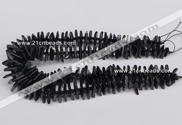 CNG3318 15.5 inches 8*12mm - 15*20mm freeform black agate beads