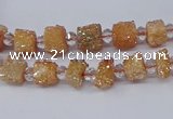 CNG3321 15.5 inches 4*6mm - 8*10mm nuggets plated druzy agate beads