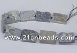 CNG3473 15.5 inches 30*40mm freeform plated druzy agate beads
