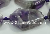 CNG453 15.5 inches 20*25mm - 25*40mm nuggets amethyst gemstone beads