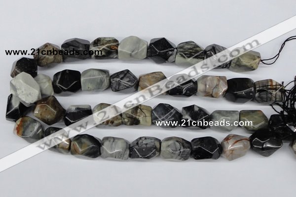 CNG47 15.5 inches 18*20mm faceted nuggets jasper gemstone beads