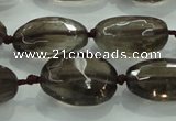 CNG475 15.5 inches 15*20mm - 25*35mm faceted nuggets smoky quartz beads