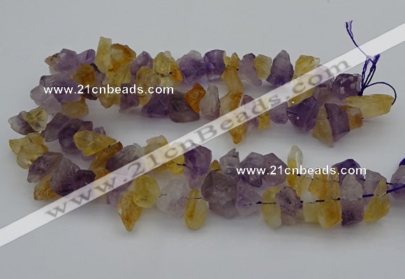 CNG5015 15.5 inches 12*18mm - 15*25mm nuggets amethyst & citrine beads