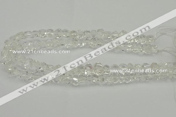 CNG5022 15.5 inches 6*8mm - 10*14mm faceted nuggets white crystal beads