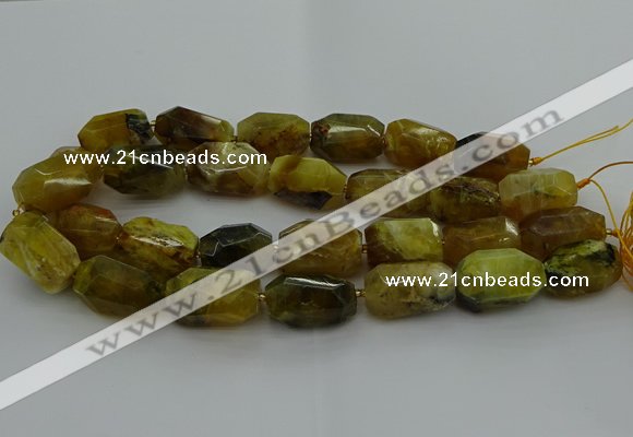 CNG5087 13*18mm - 15*25mm faceted nuggets yellow & green opal beads