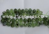 CNG5202 12*16mm - 15*20mm faceted nuggets green rutilated quartz beads