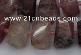 CNG5274 12*16mm - 15*20mm faceted nuggets strawberry quartz beads