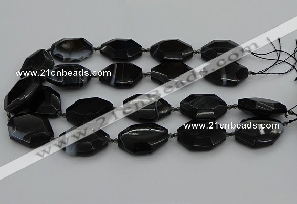 CNG5350 15.5 inches 25*35mm - 30*40mm faceted freeform agate beads