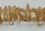 CNG5464 15.5 inches 6*10mm - 8*20mm nuggets plated quartz beads