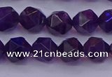 CNG5493 15.5 inches 10mm faceted nuggets amethyst gemstone beads