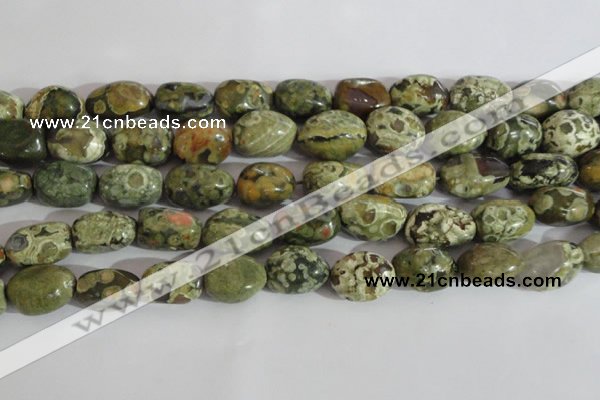 CNG558 15.5 inches 13*18mm nuggets rhyolite gemstone beads
