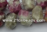 CNG5583 12*16mm - 15*20mm faceted nuggets pink tourmaline beads