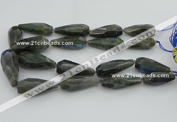 CNG5644 15.5 inches 15*35mm - 18*45mm faceted teardrop labradorite beads
