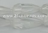 CNG5646 15*35mm - 18*45mm faceted teardrop white crystal beads